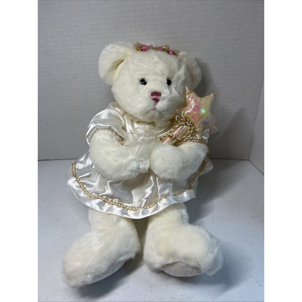 Vtg Dillards Noble Excellence Plush Teddy Bear Stuffed Animal 14" Satin Fairy